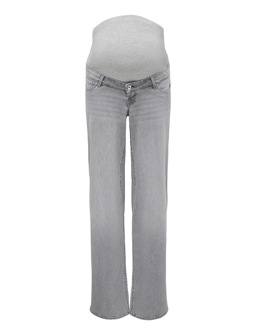 Only Maternity - OLMMADISON BLUSH WIDE DNM REA093 NOOS - hosen mit weitem bein - grey denim - 1