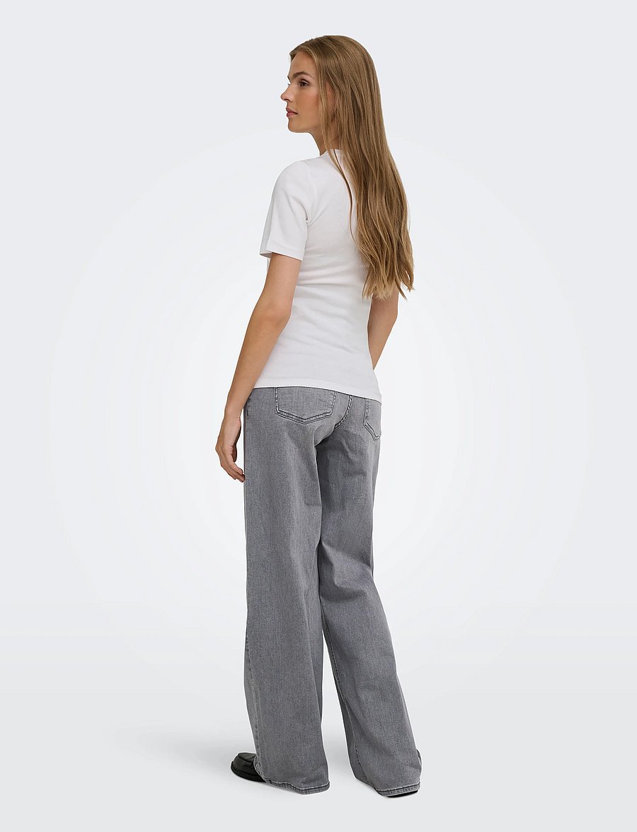 Only Maternity - OLMMADISON BLUSH WIDE DNM REA093 NOOS - hosen mit weitem bein - grey denim - 4