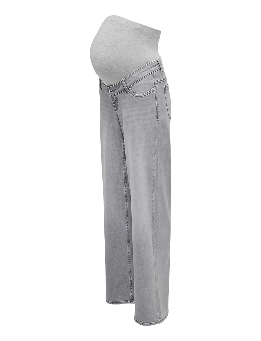 Only Maternity - OLMMADISON BLUSH WIDE DNM REA093 NOOS - hosen mit weitem bein - grey denim - 3