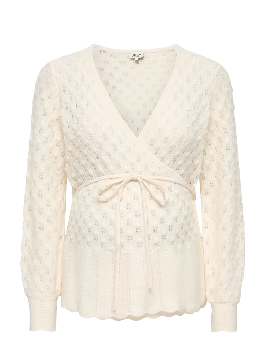 Only Maternity - OLMSILLA LS WRAP CARDIGAN KNT - overdele - birch - 0