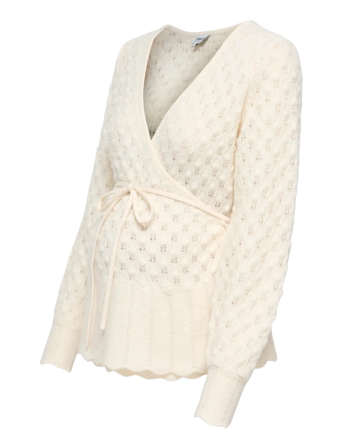 Only Maternity - OLMSILLA LS WRAP CARDIGAN KNT - overdele - birch - 2