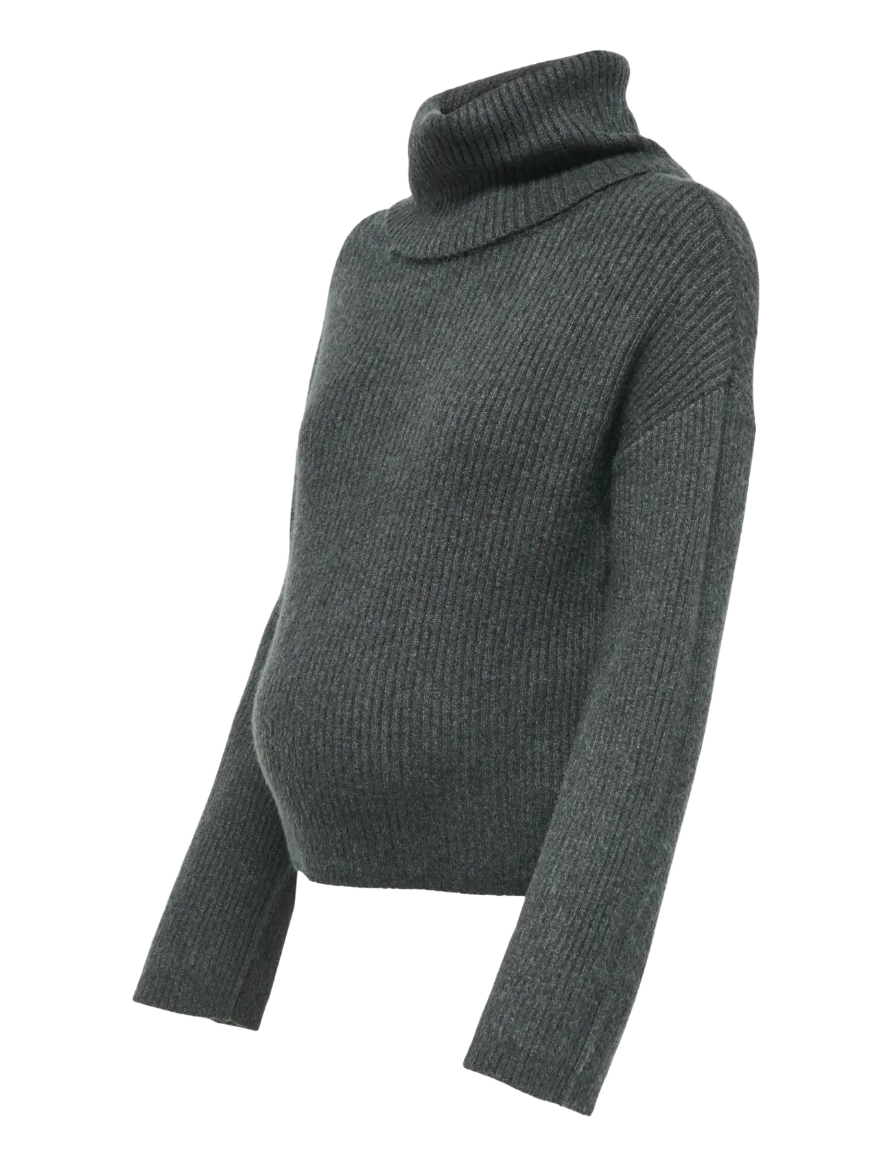 Only Maternity - OLMRIBELLA L/S ROLL NECK KNT - turtlenecks - dark grey melange - 2