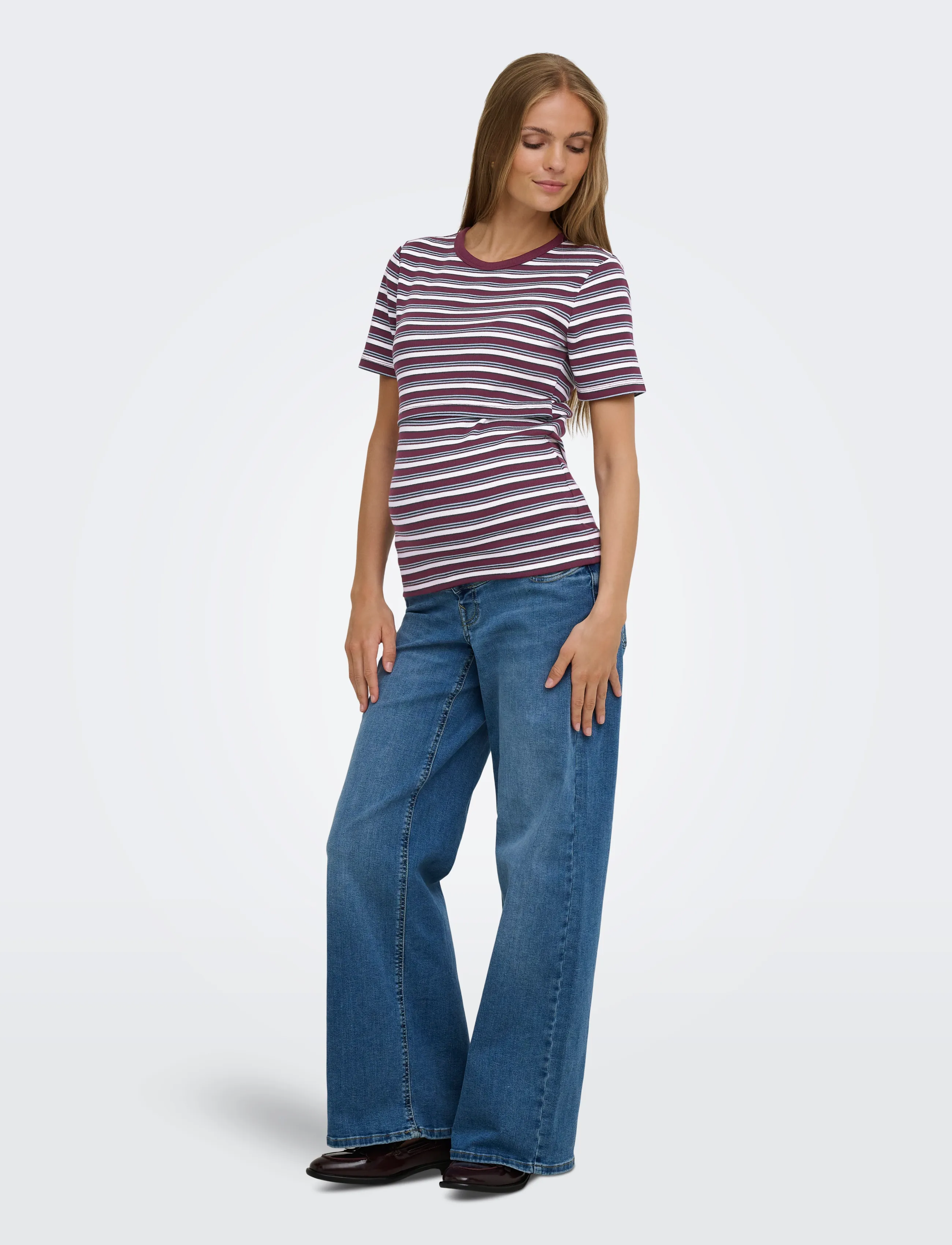 Only Maternity - OLMVAL S/S O-NECK STRIPE NURSING TOP JRS - oberteile - fig - 4