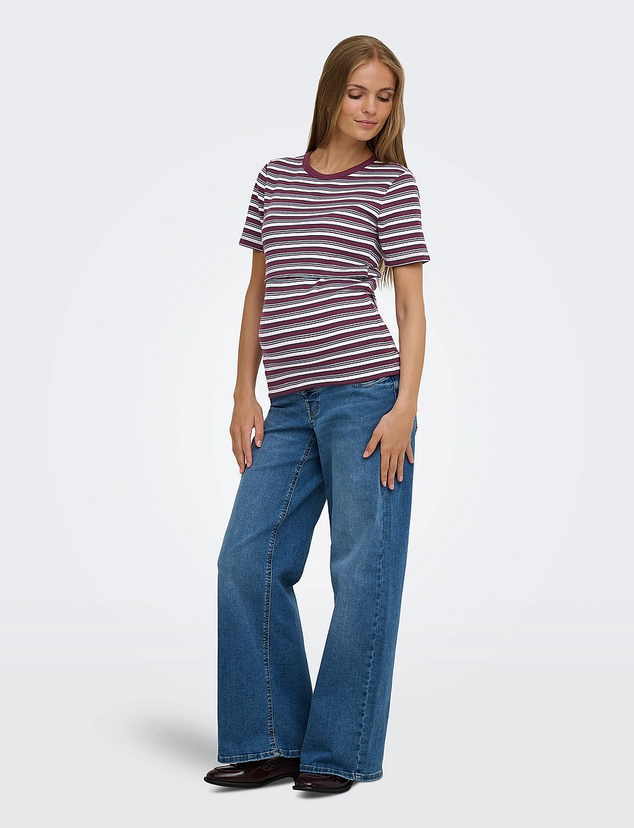 Only Maternity - OLMVAL S/S O-NECK STRIPE NURSING TOP JRS - oberteile - fig - 4