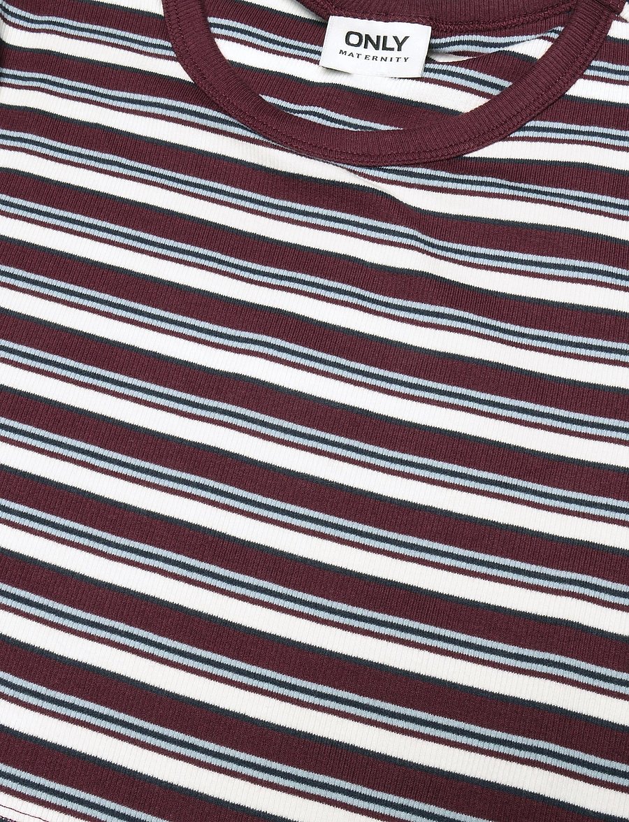 Only Maternity - OLMVAL S/S O-NECK STRIPE NURSING TOP JRS - fig - 2