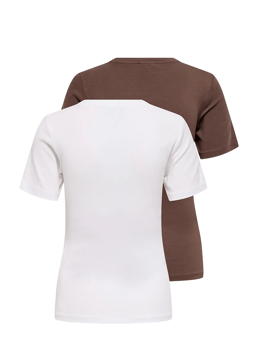 Only Maternity - OLMNIMA SS O-NECK NURSING TOP 2-PACK JRS - chocolate martini - 1