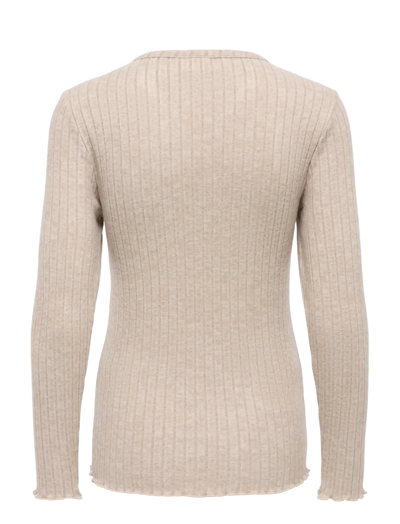 Only Maternity - OLMLOLA L/S V-NECK BTN RIB TOP JRS - long-sleeved tops - mocha meringue - 1