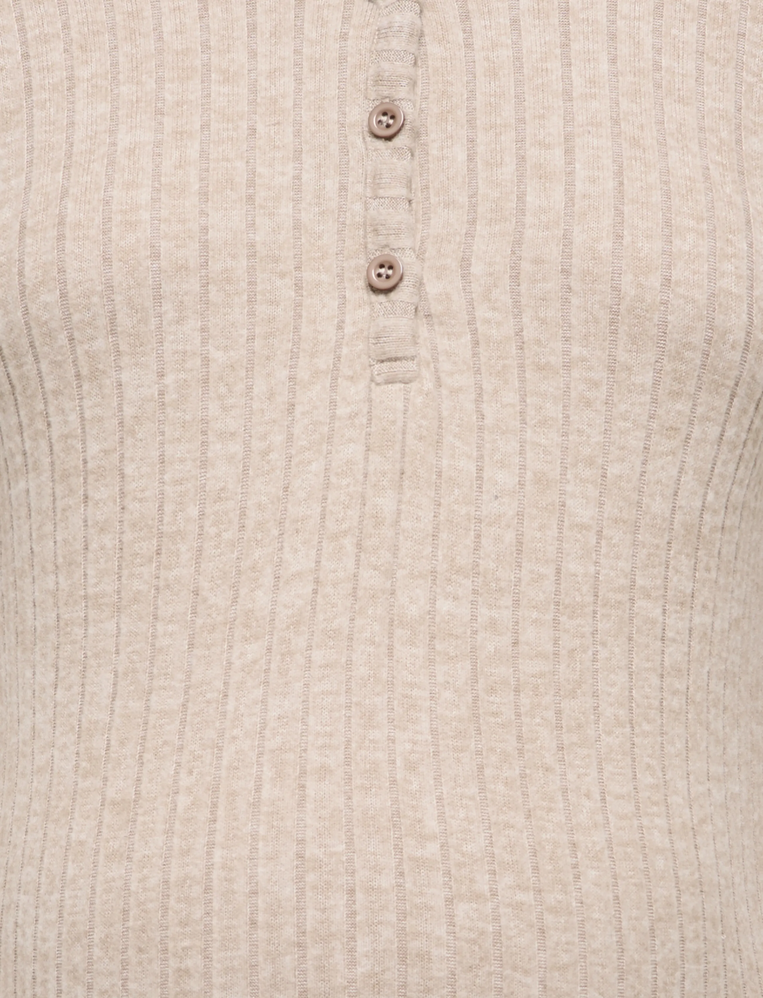 Only Maternity - OLMLOLA L/S V-NECK BTN RIB TOP JRS - long-sleeved tops - mocha meringue - 3