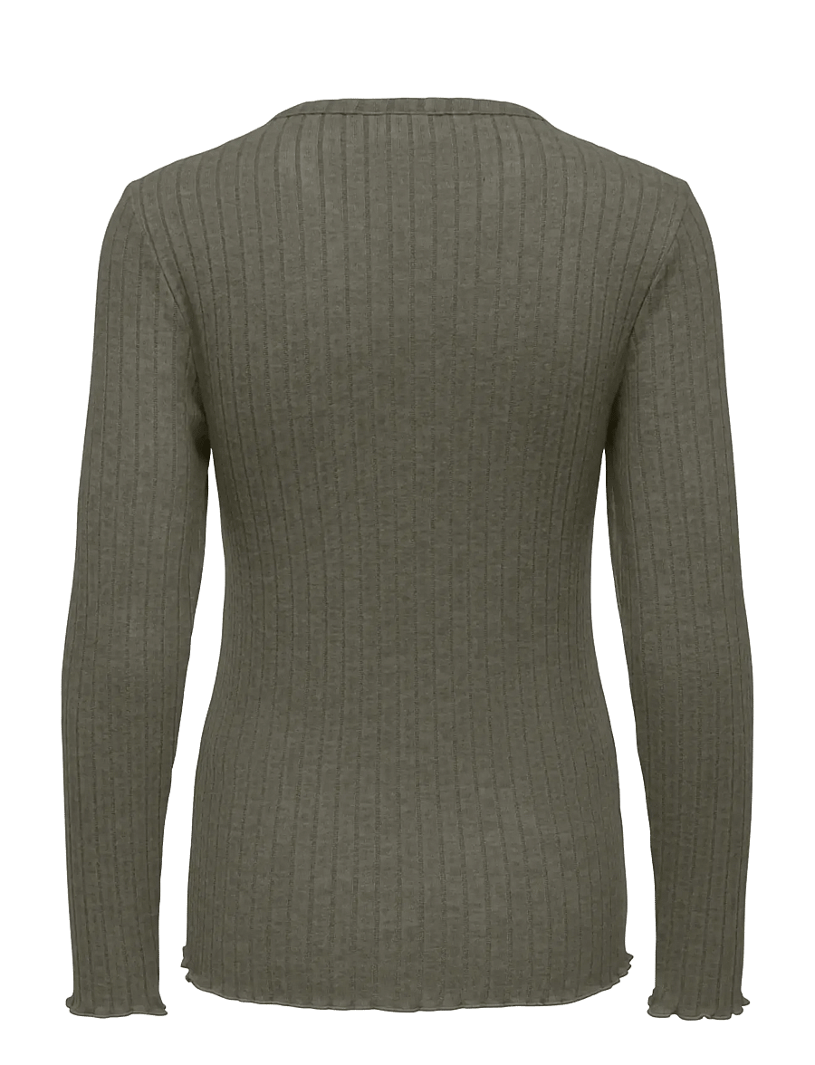 Only Maternity - OLMLOLA L/S V-NECK BTN RIB TOP JRS - smokey olive - 1