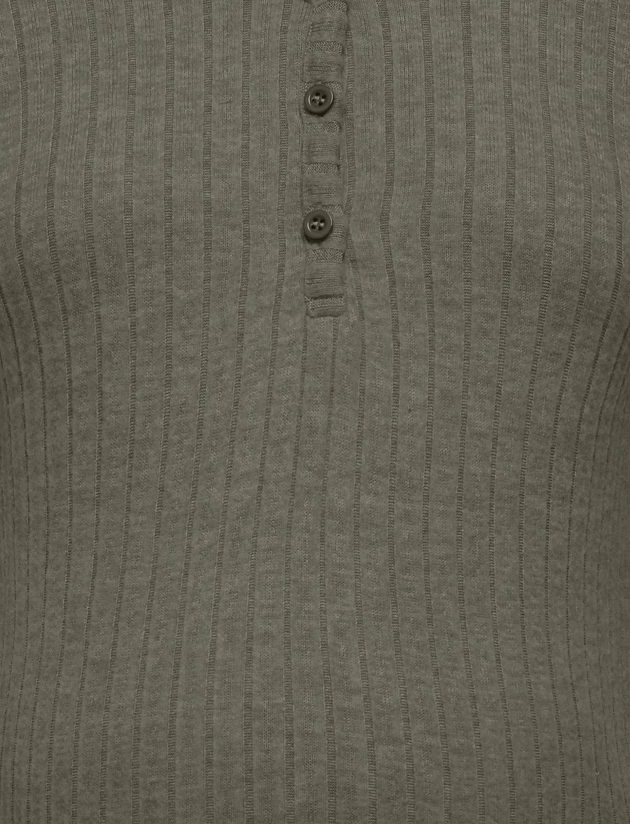 Only Maternity - OLMLOLA L/S V-NECK BTN RIB TOP JRS - smokey olive - 3
