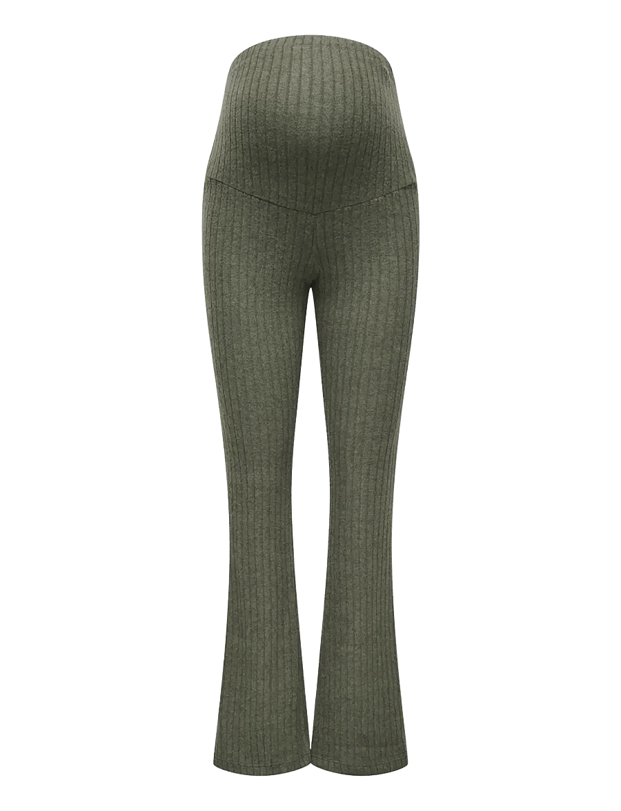 Only Maternity - OLMLOLA FLARED RIB PANT JRS - flare bukser - smokey olive - 0