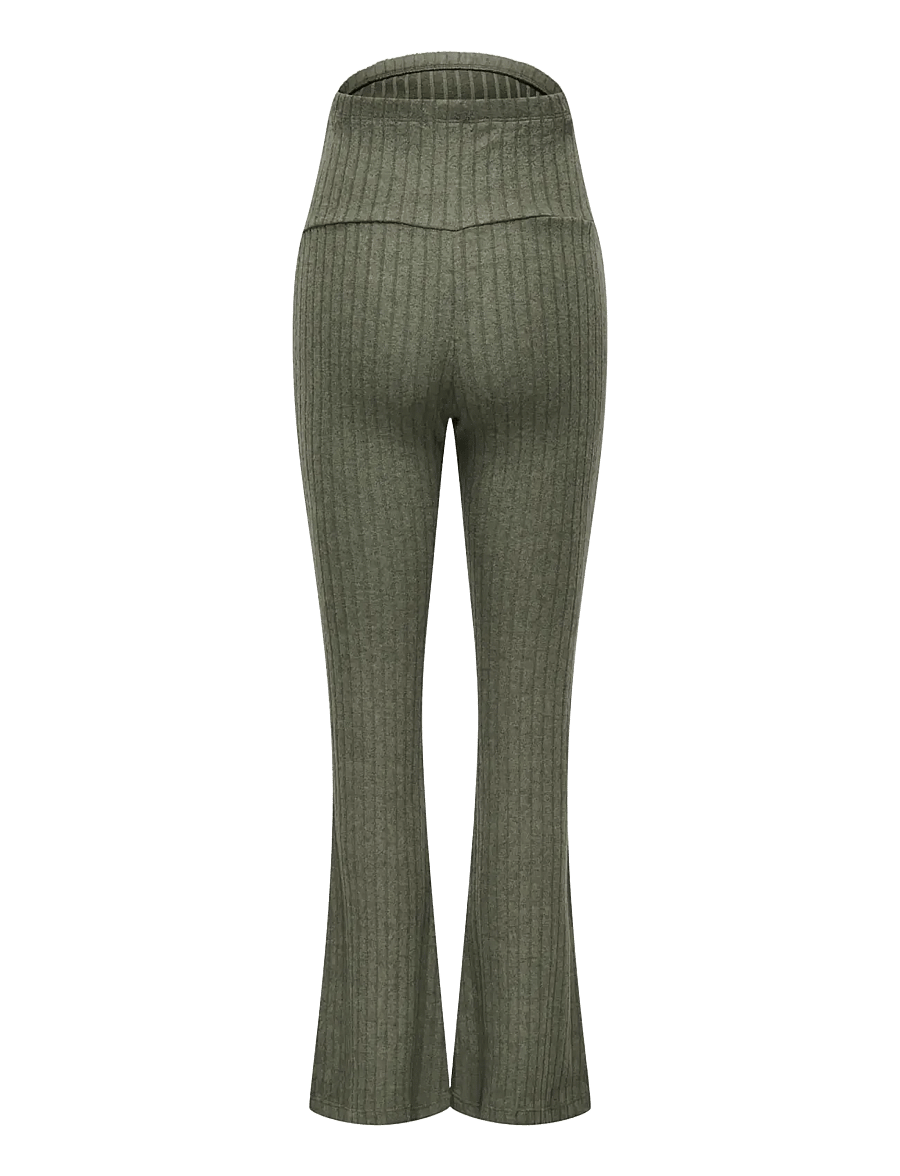 Only Maternity - OLMLOLA FLARED RIB PANT JRS - flare bukser - smokey olive - 1