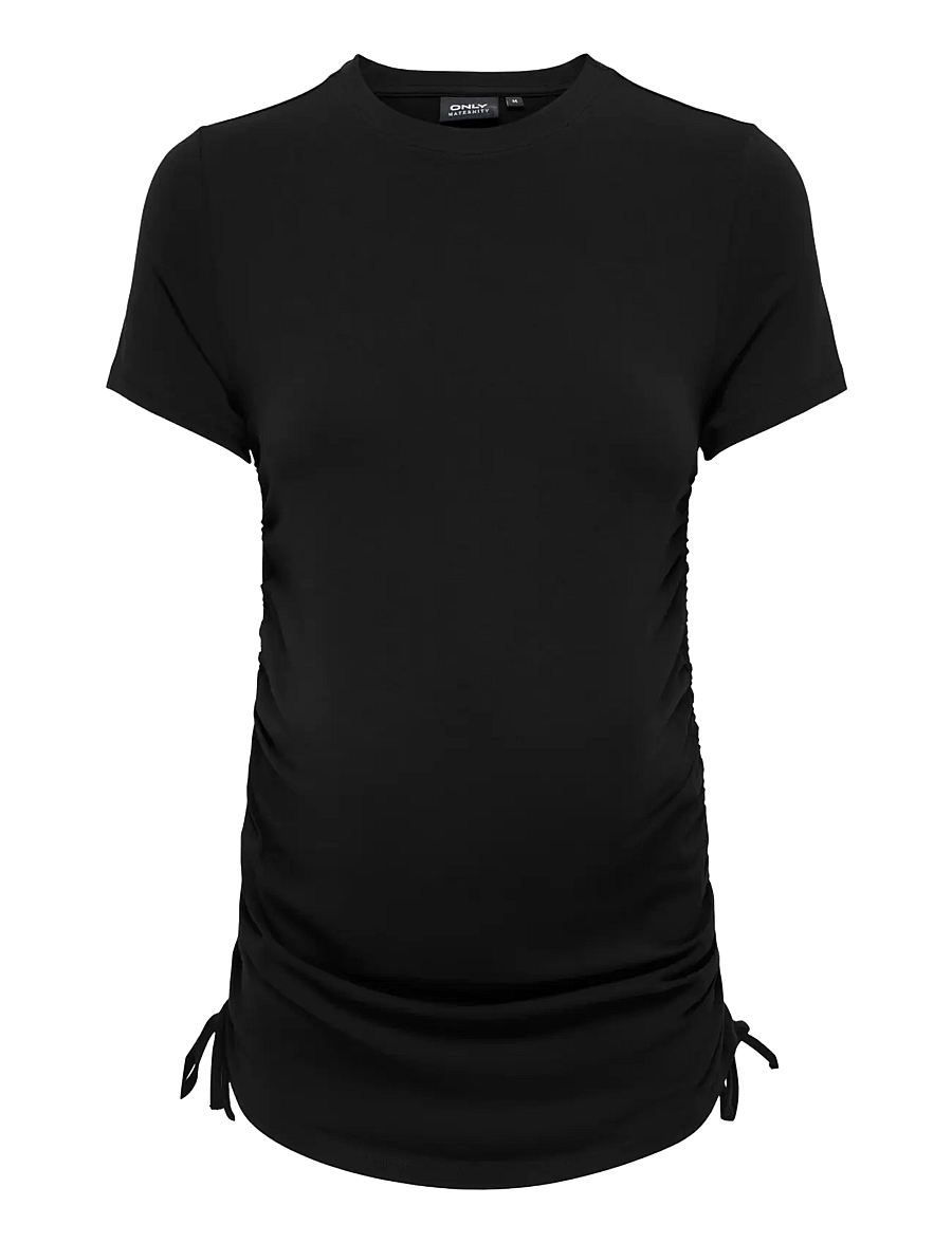 Only Maternity - OLMLOVELY S/S O-NECK STRING TOPJRS - black - 0