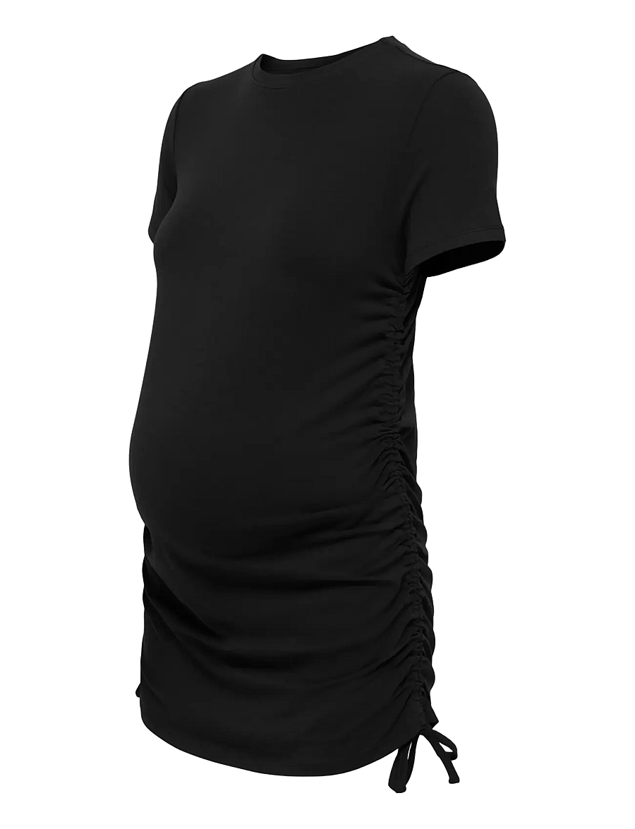 Only Maternity - OLMLOVELY S/S O-NECK STRING TOPJRS - black - 2