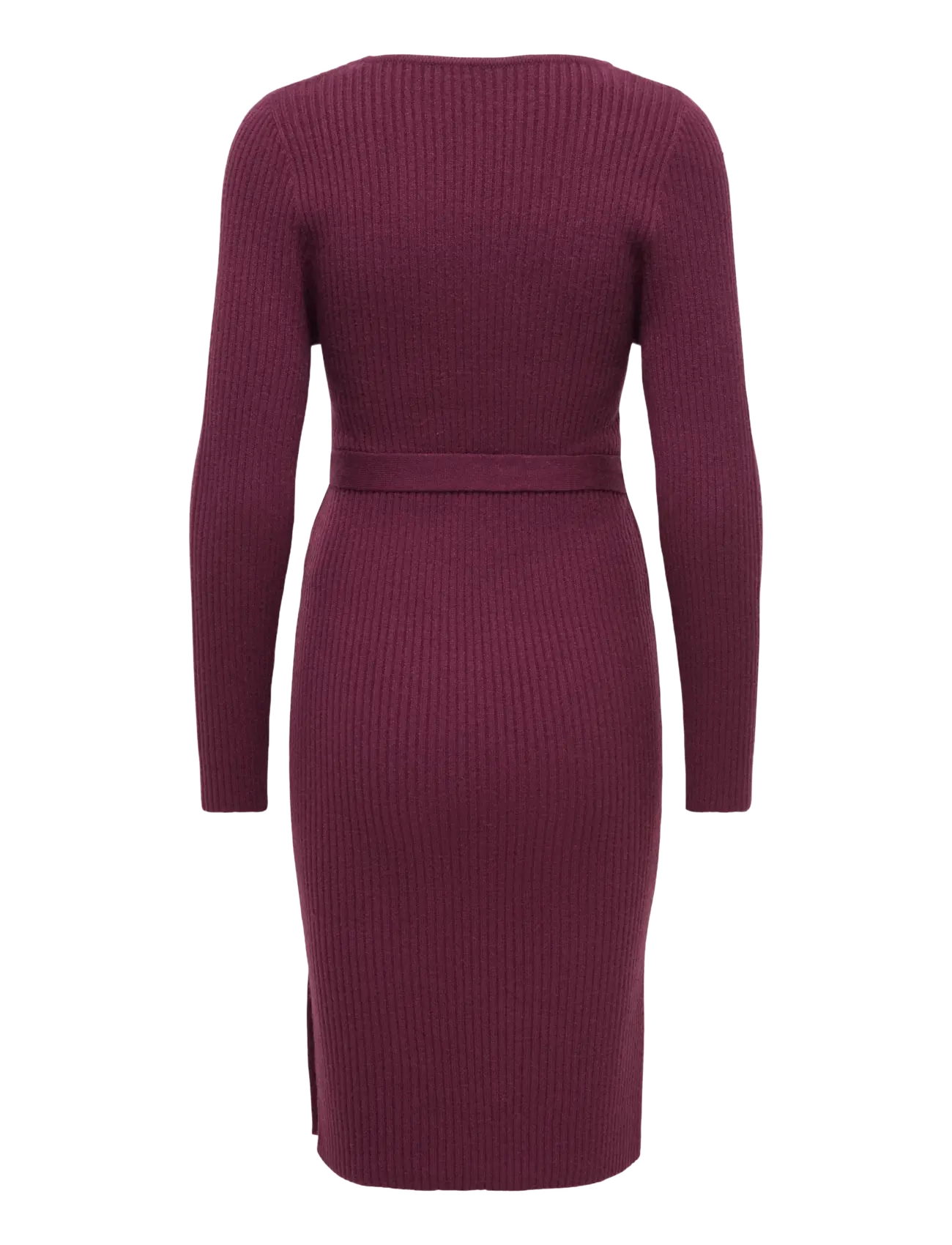 Only Maternity - OLMKATIA V-NECK MIDI BELT DRESS KNT - strikkjoler - fig - 1