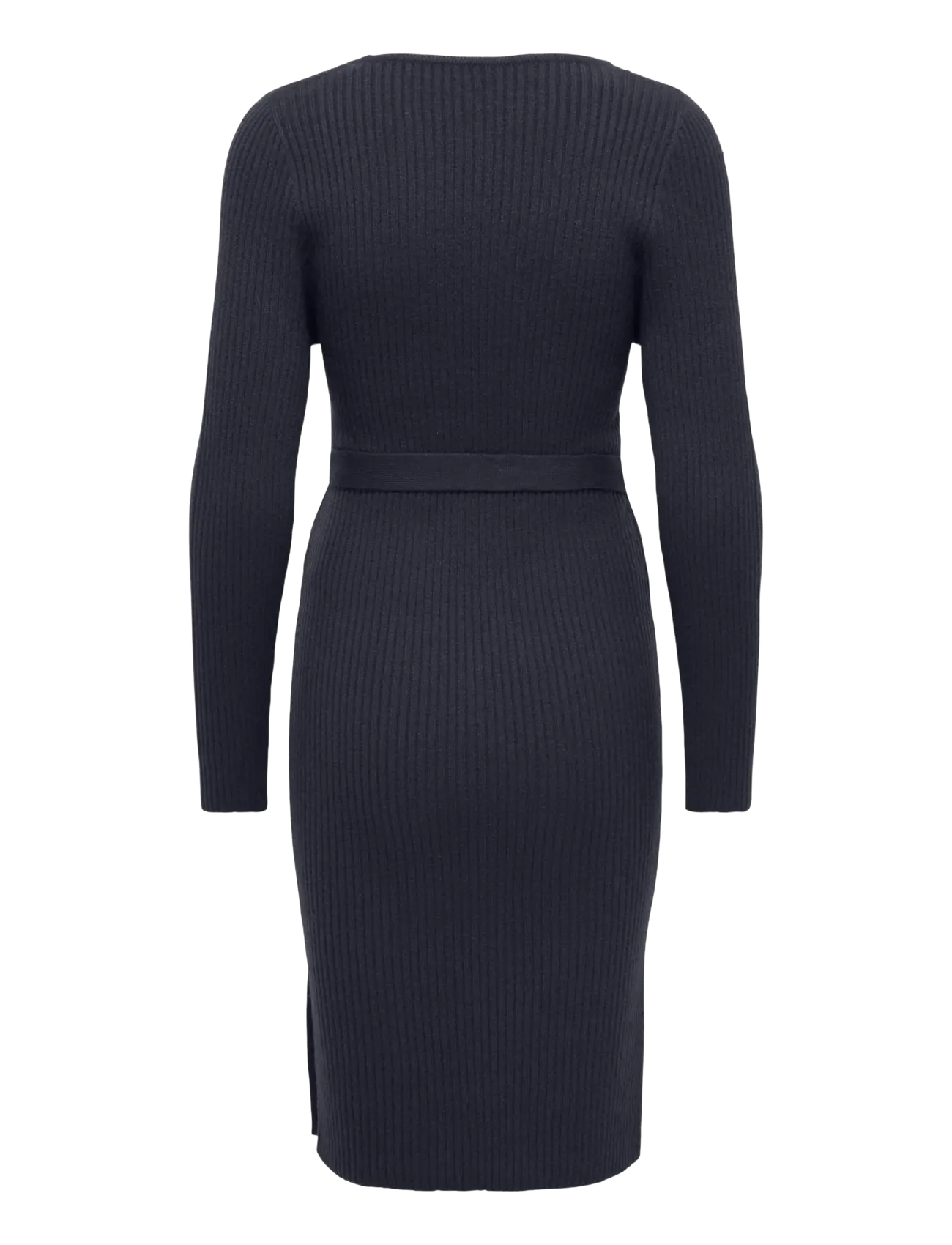 Only Maternity - OLMKATIA V-NECK MIDI BELT DRESS KNT - stickade klänningar - night sky - 1