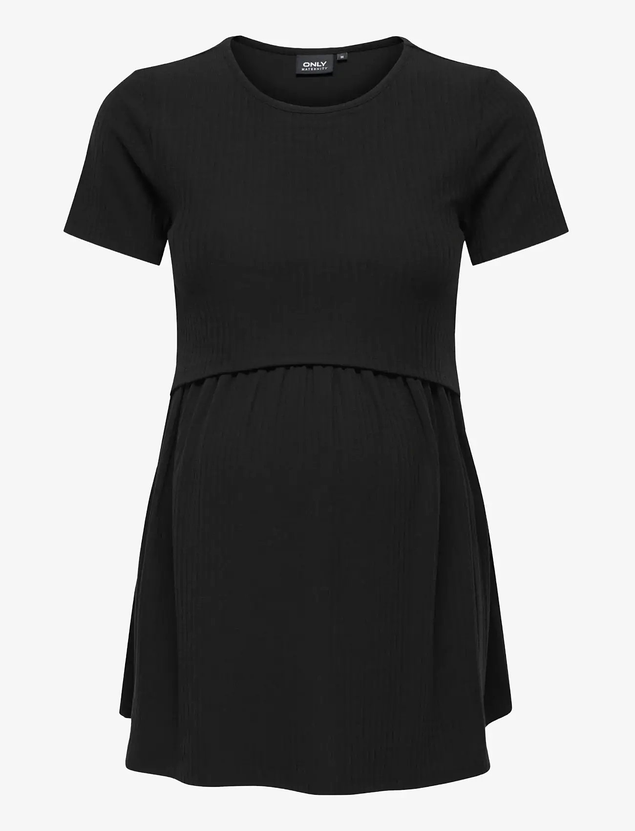 Only Maternity - OLMMALAYA BASE SS O-NECK NURSING TOP JRS - overdele - black - 0