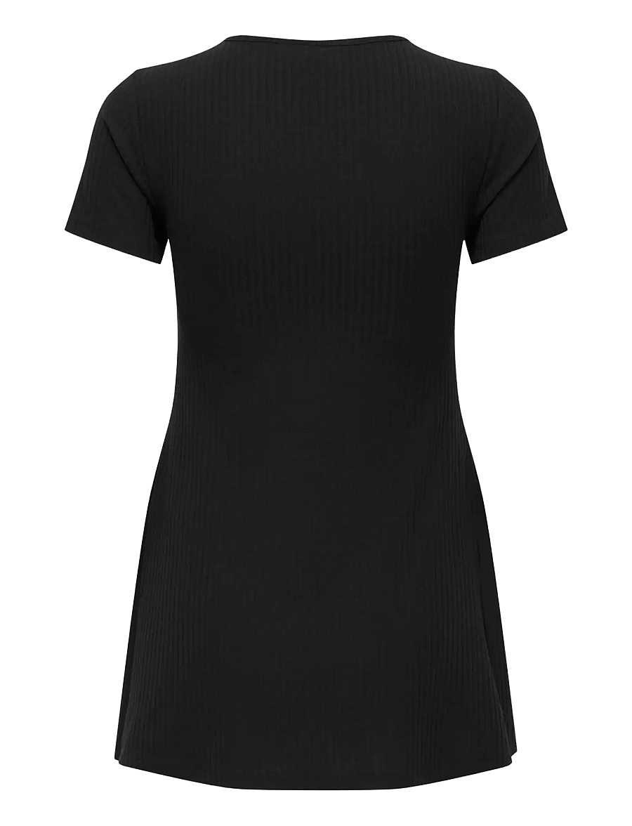 Only Maternity - OLMMALAYA BASE SS O-NECK NURSING TOP JRS - oberteile - black - 1