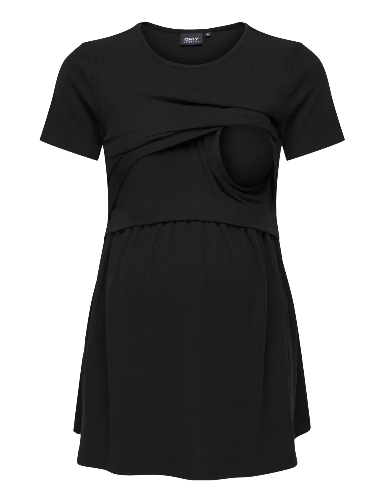 Only Maternity - OLMMALAYA BASE SS O-NECK NURSING TOP JRS - oberteile - black - 2