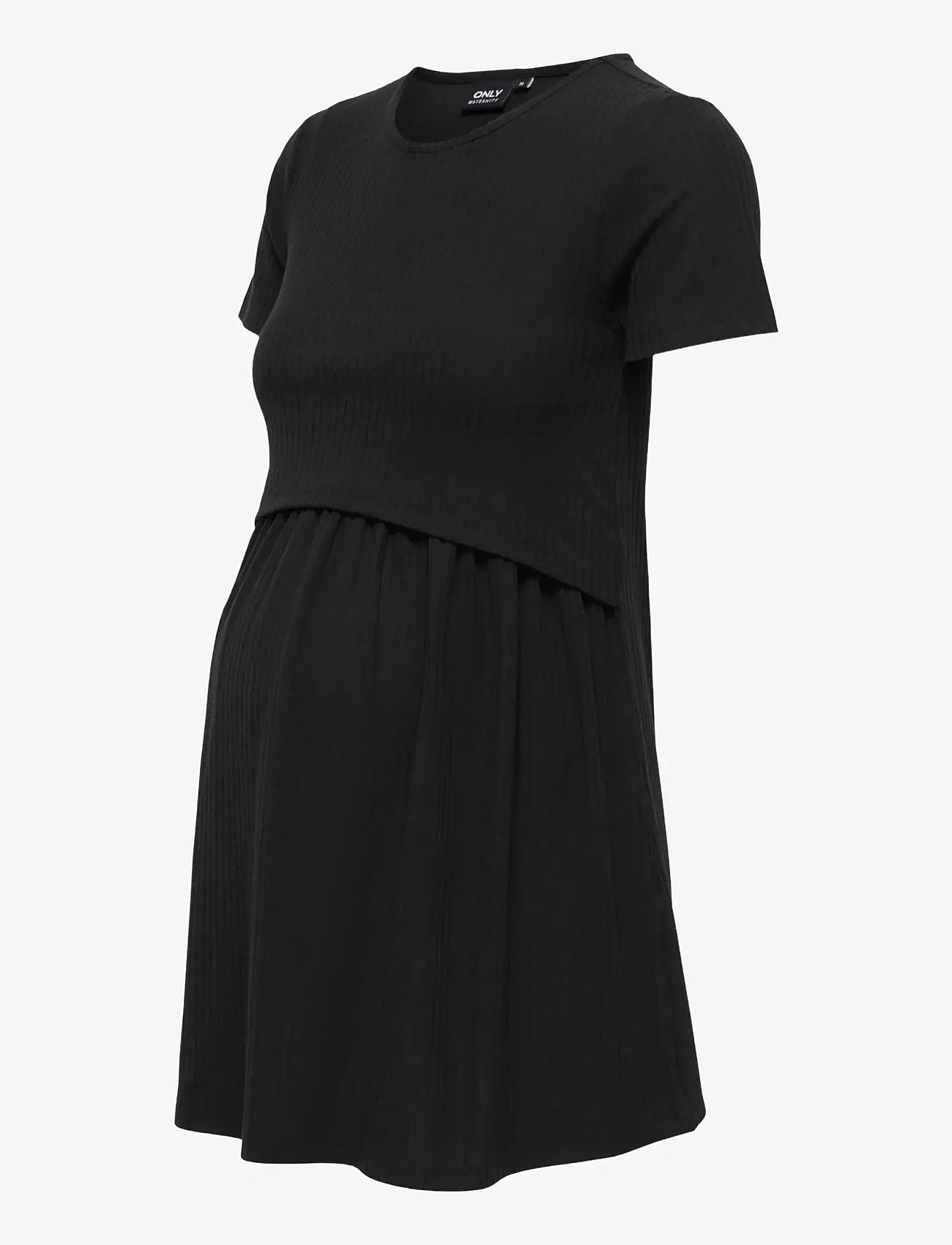Only Maternity - OLMMALAYA BASE SS O-NECK NURSING TOP JRS - overdele - black - 3