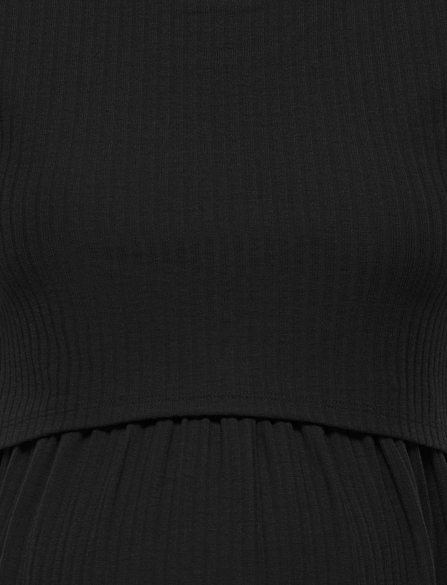 Only Maternity - OLMMALAYA BASE SS O-NECK NURSING TOP JRS - oberteile - black - 4