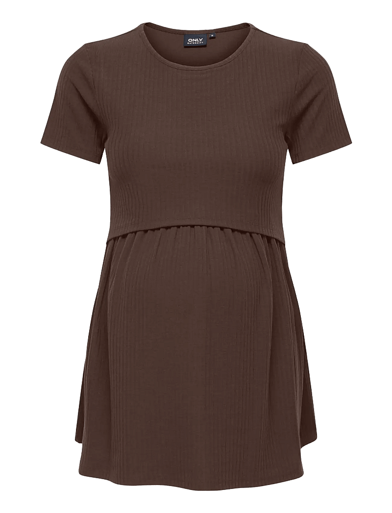 Only Maternity - OLMMALAYA BASE SS O-NECK NURSING TOP JRS - oberteile - bracken - 0