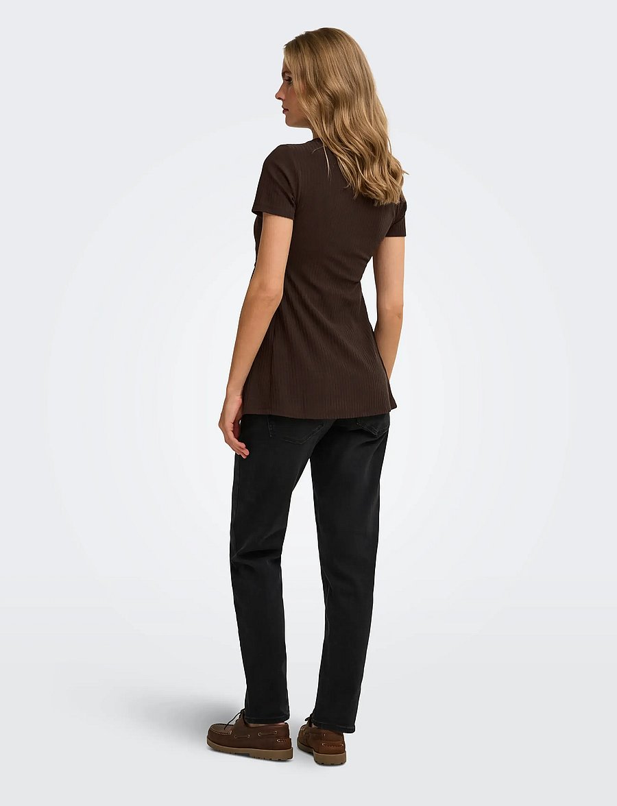 Only Maternity - OLMMALAYA BASE SS O-NECK NURSING TOP JRS - oberteile - bracken - 5