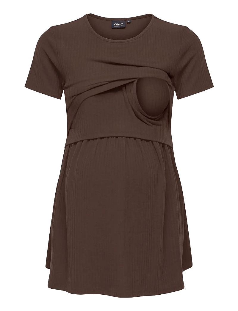Only Maternity - OLMMALAYA BASE SS O-NECK NURSING TOP JRS - oberteile - bracken - 3