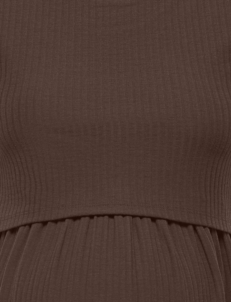 Only Maternity - OLMMALAYA BASE SS O-NECK NURSING TOP JRS - yläosat - bracken - 4