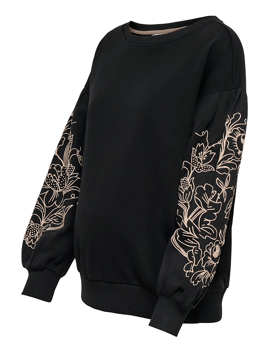 Only Maternity - OLMDEBORAH L/S BOATNECK SWEAT JRS - sweatshirts - black - 2