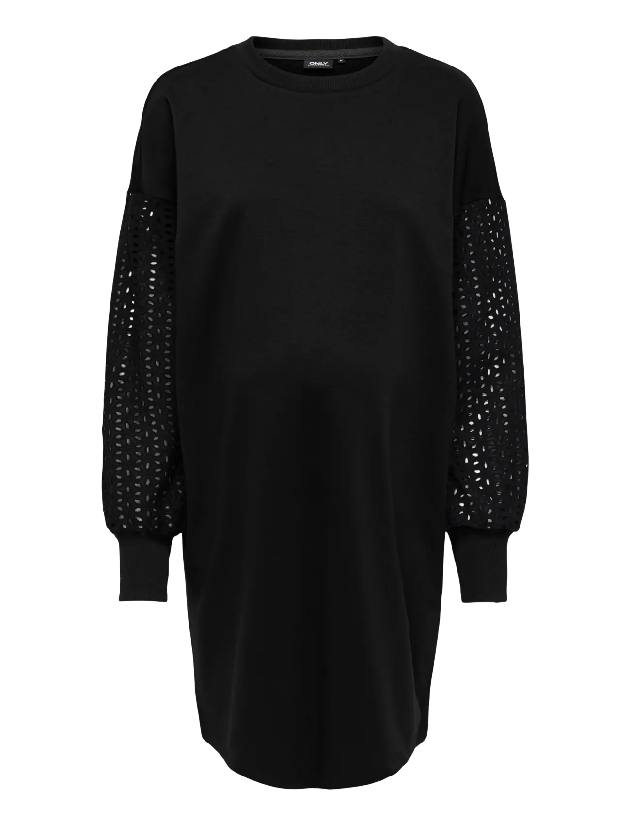 Only Maternity Olmdonna L/S Mix O-Neck Mini Dress Jrs, XXL, Dresses, Schwarz - Short Dress, Frauen