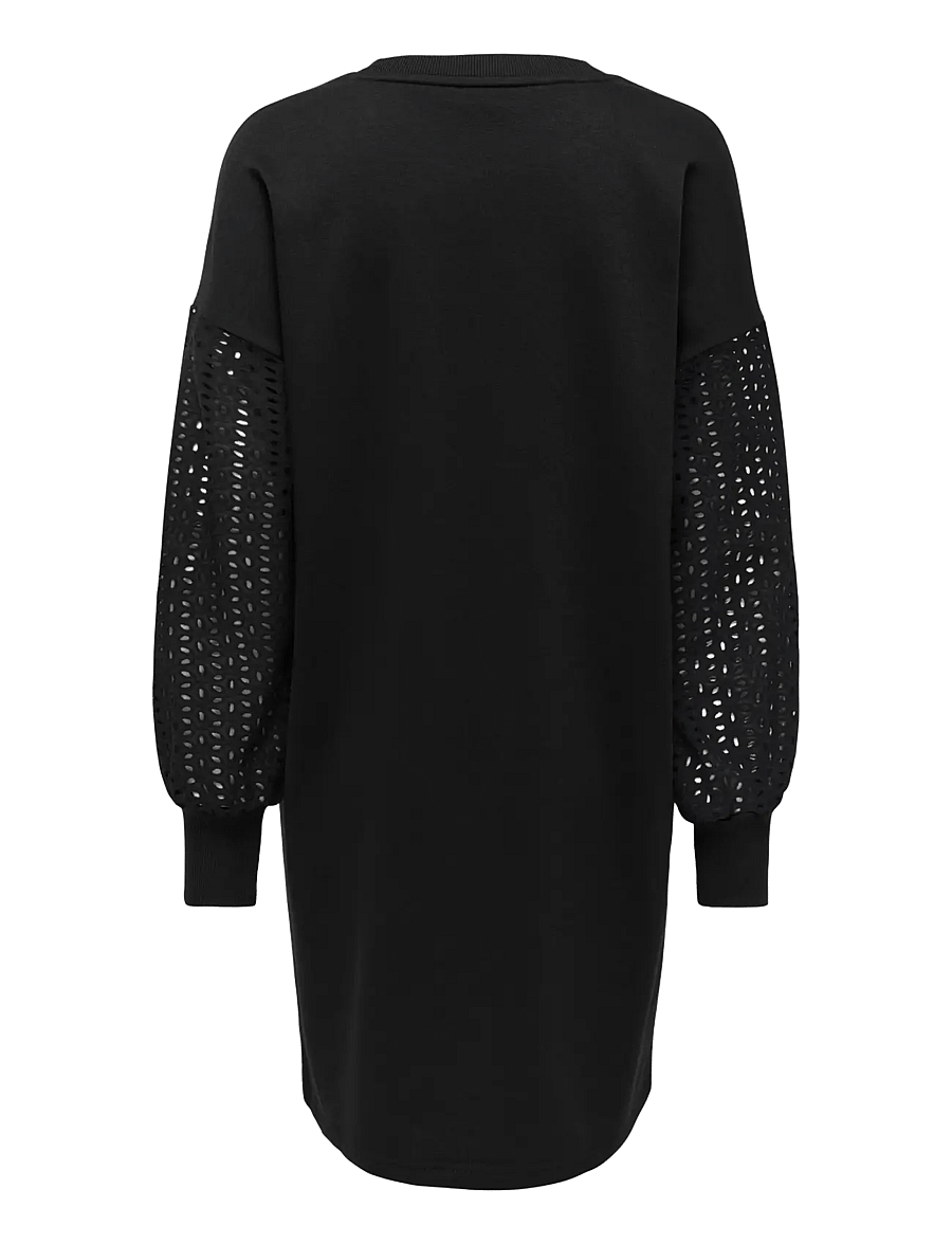 Only Maternity - OLMDONNA L/S MIX O-NECK MINI DRESS JRS - black - 1