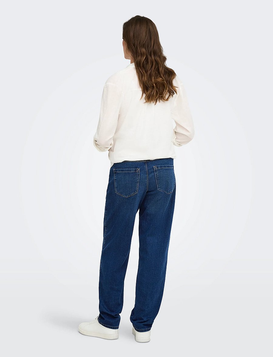 Only Maternity - OLMSNOW BARREL DNM PIM - barrel jeans - dark blue denim - 4