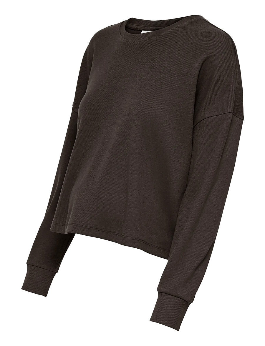 Only Maternity - OLMDURIA L/S O-NECK TOP JRS - coffee bean - 2
