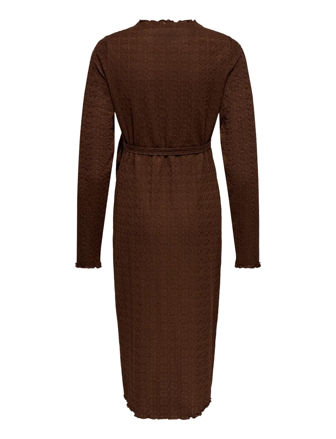Only Maternity - OLMNOMI LS HIGHNECK MIDAXI BELT DRESS JR - midikleidid - chocolate fondant - 1
