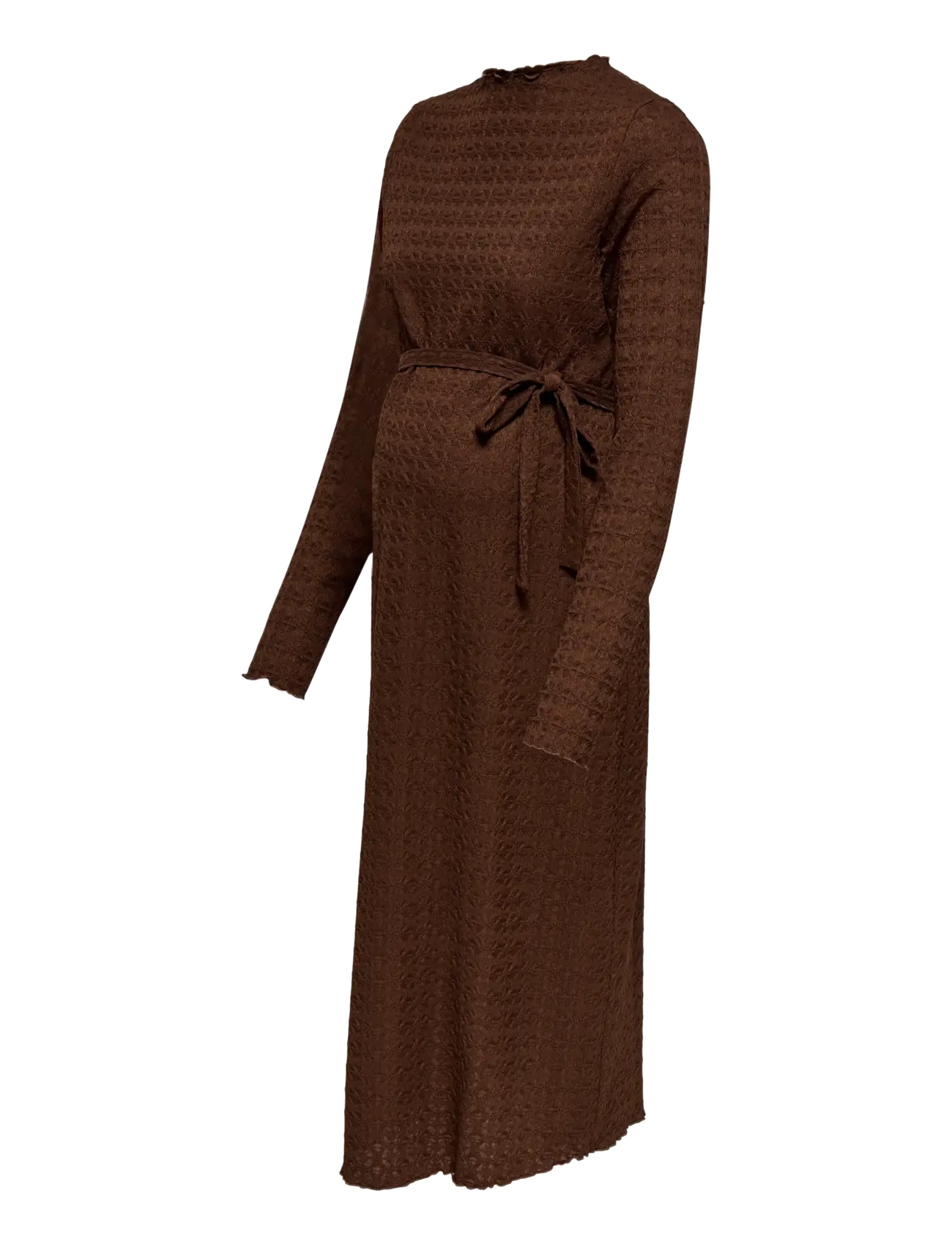 Only Maternity - OLMNOMI LS HIGHNECK MIDAXI BELT DRESS JR - midikleidid - chocolate fondant - 2