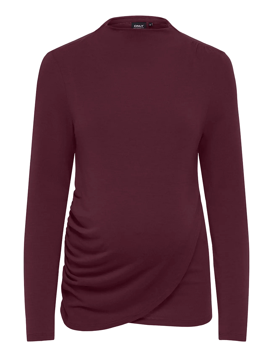 Only Maternity - OLMLAMOUR L/S RUCHING NURSING TOP JRS - winetasting - 0