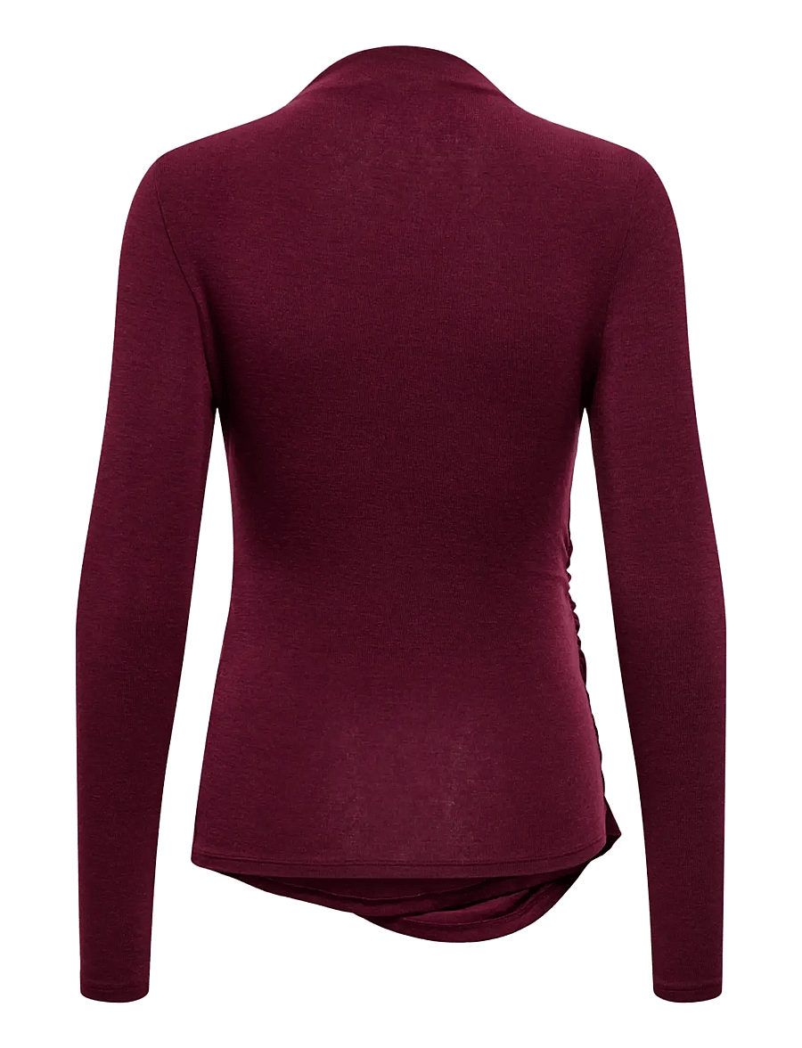 Only Maternity - OLMLAMOUR L/S RUCHING NURSING TOP JRS - oberteile - winetasting - 1