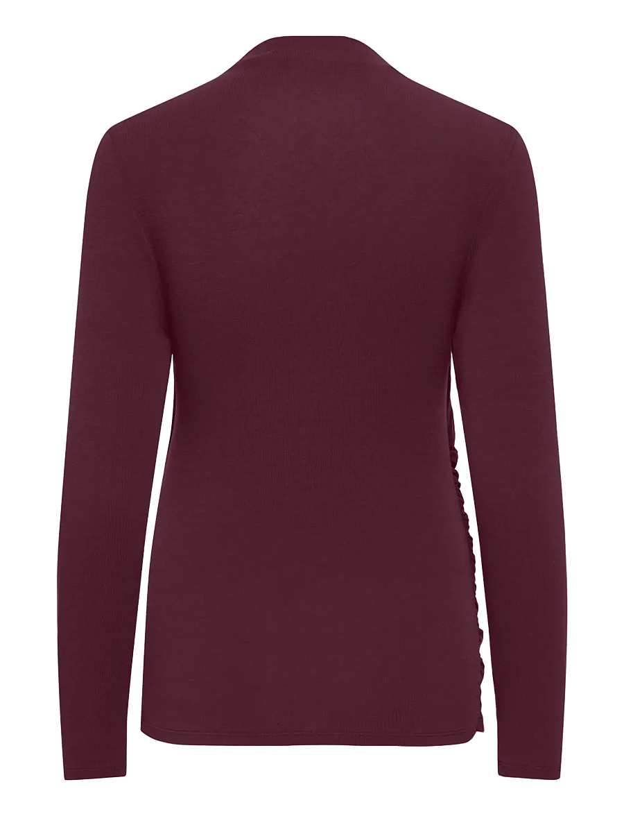 Only Maternity - OLMLAMOUR L/S RUCHING NURSING TOP JRS - winetasting - 1