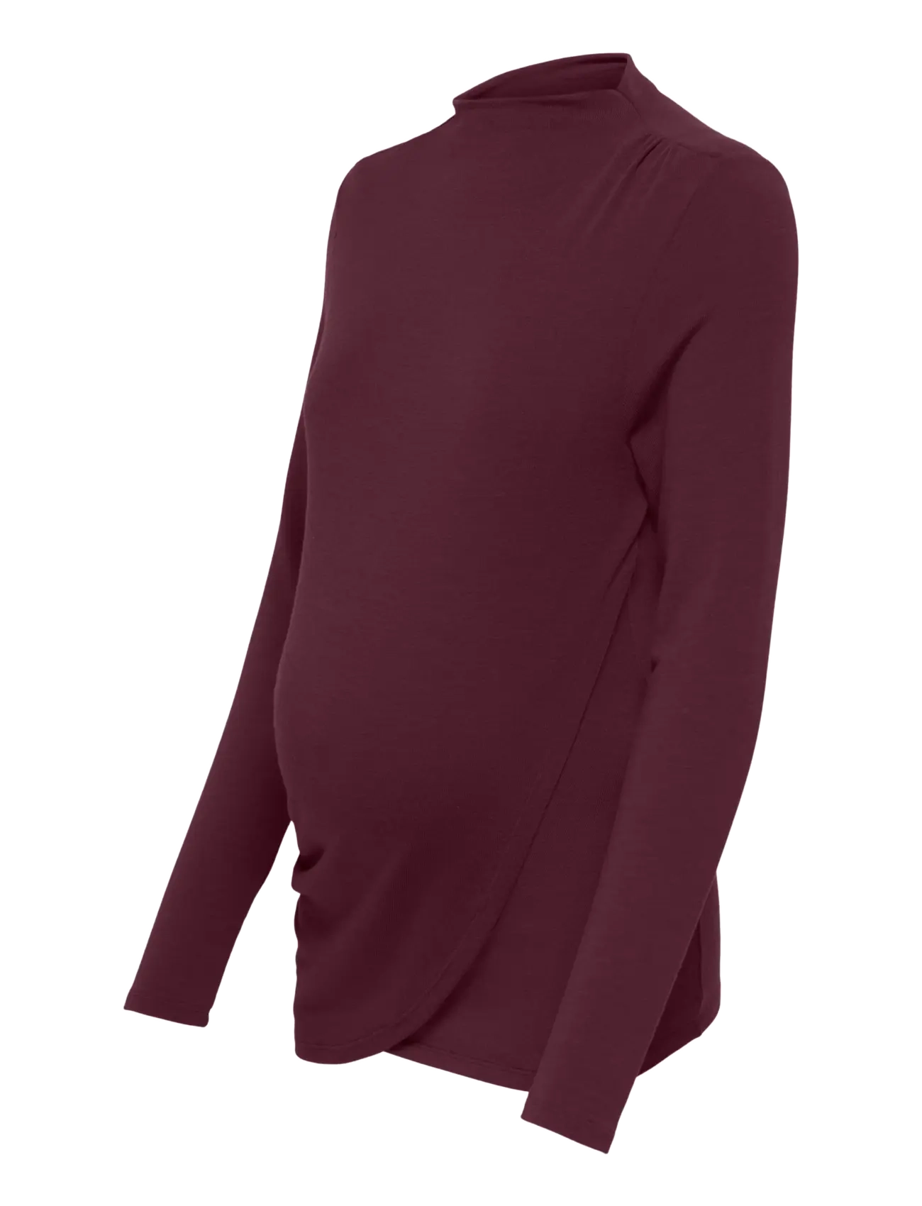 Only Maternity - OLMLAMOUR L/S RUCHING NURSING TOP JRS - winetasting - 2