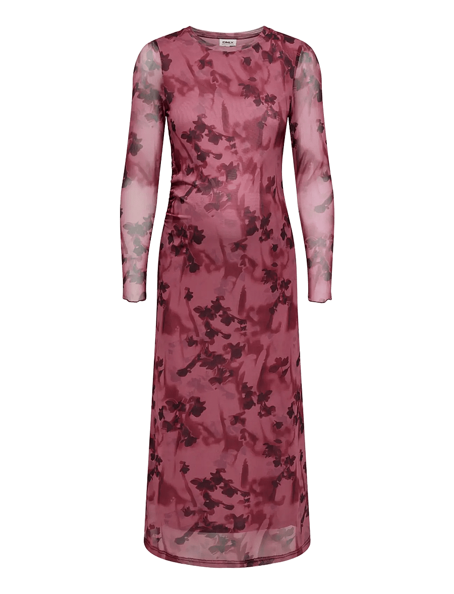 Only Maternity - OLMJUNGLE L/S O-NECK MIDAXI DRESS JRS - rumba red - 1