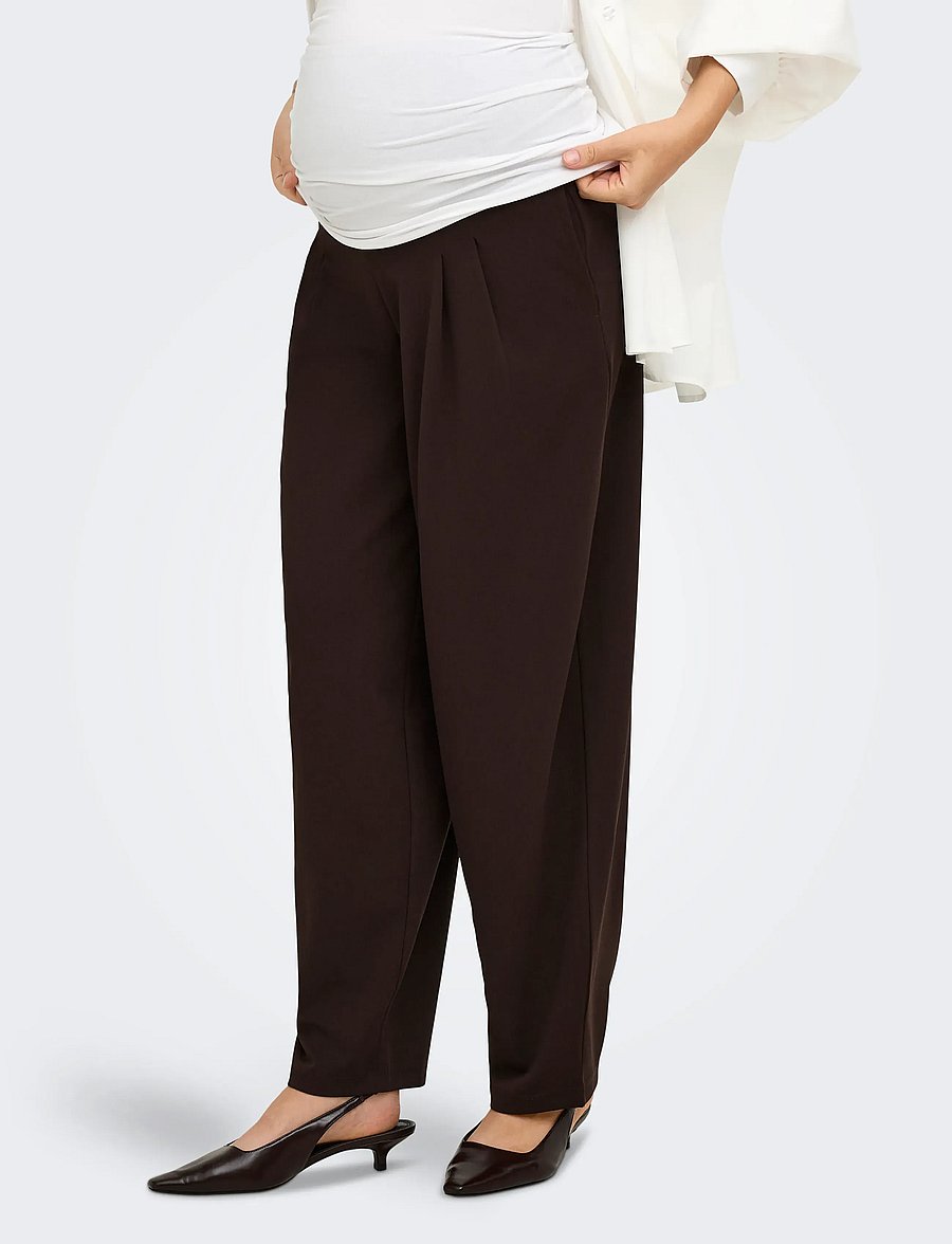 Only Maternity - OLMBANG BARREL O/B PANT JRS - barrel trousers - coffee bean - 0