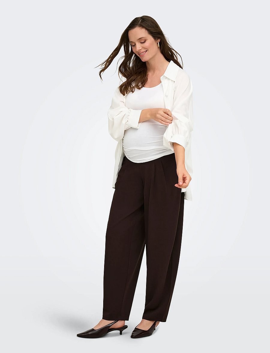 Only Maternity - OLMBANG BARREL O/B PANT JRS - barrel trousers - coffee bean - 5