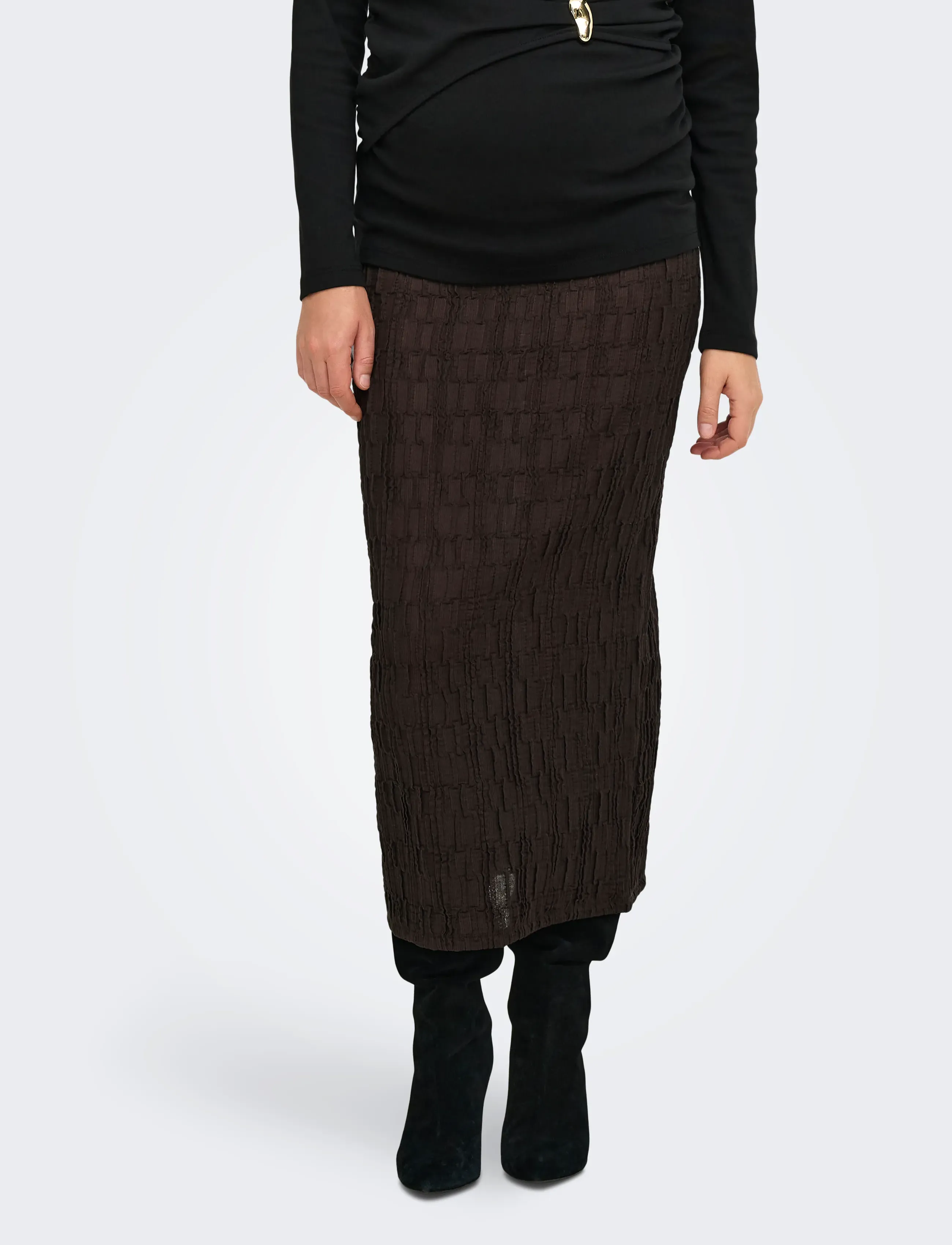 Only Maternity - OLMJADE MIDAXI SKIRT JRS - bottoms - coffee bean - 0