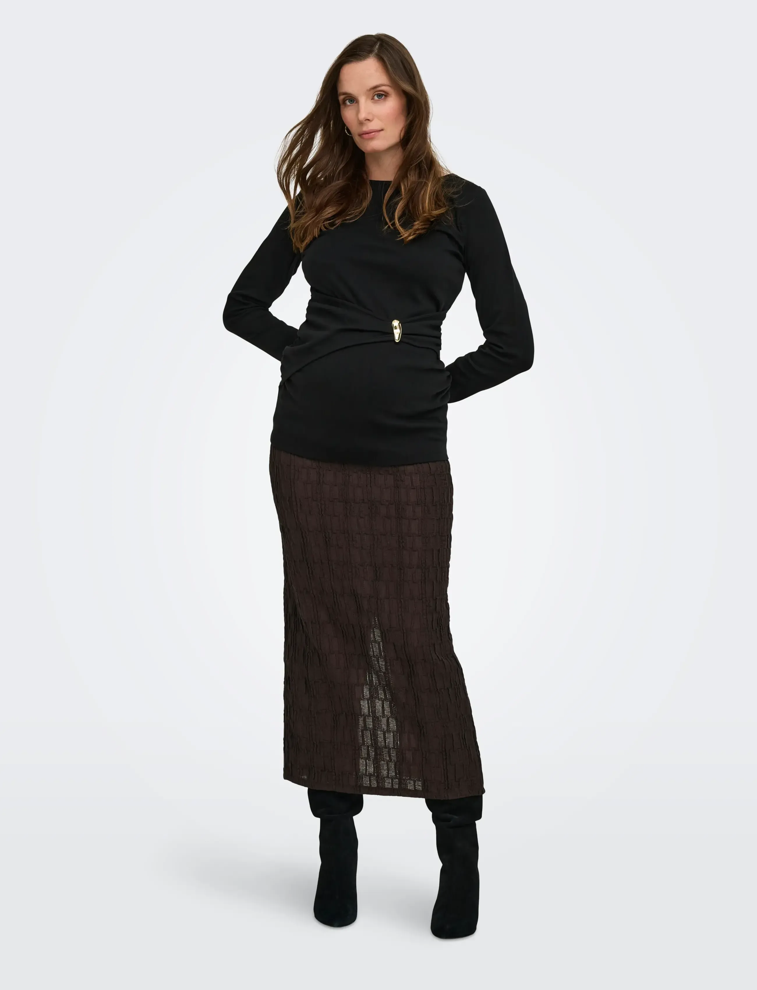 Only Maternity - OLMJADE MIDAXI SKIRT JRS - bottoms - coffee bean - 5
