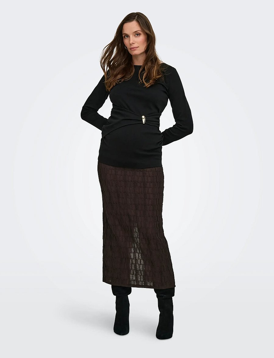 Only Maternity - OLMJADE MIDAXI SKIRT JRS - bottoms - coffee bean - 5