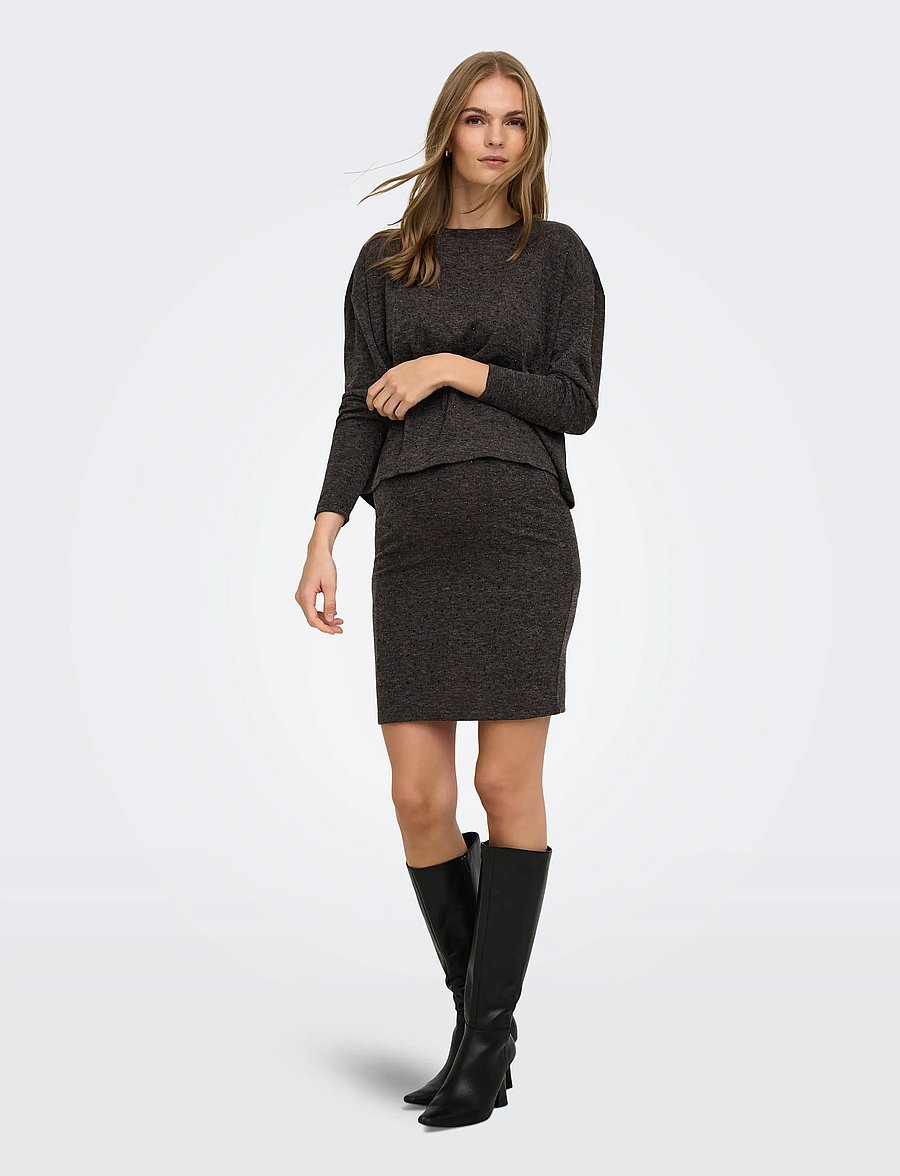 Only Maternity - OLMAMALIE EMBELLISH HW MINI SKIRT JRS - black coffee - 5
