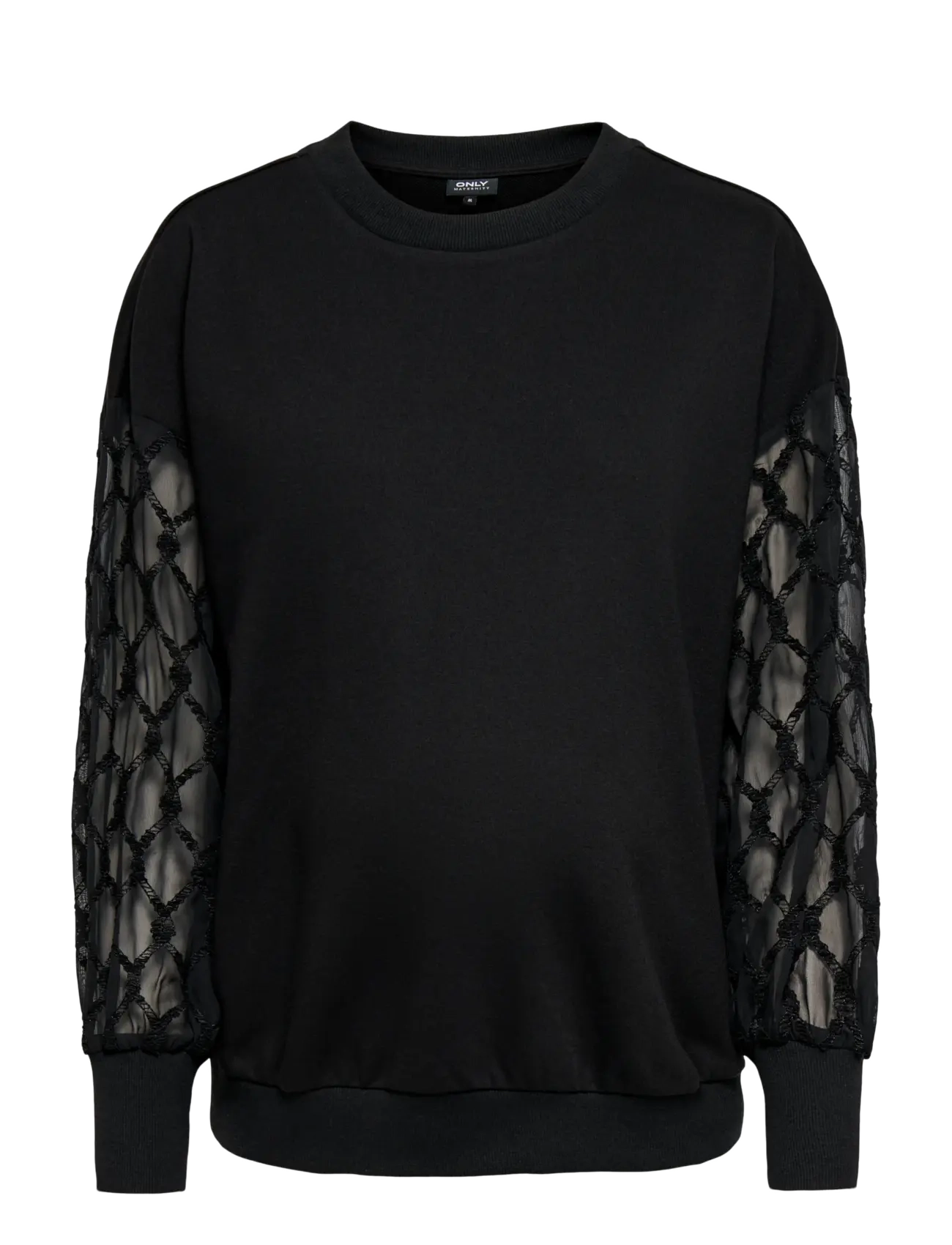 Only Maternity OLMNOMI L/S O-NECK MIX SWT JRS - Only Maternity - BLACK / black