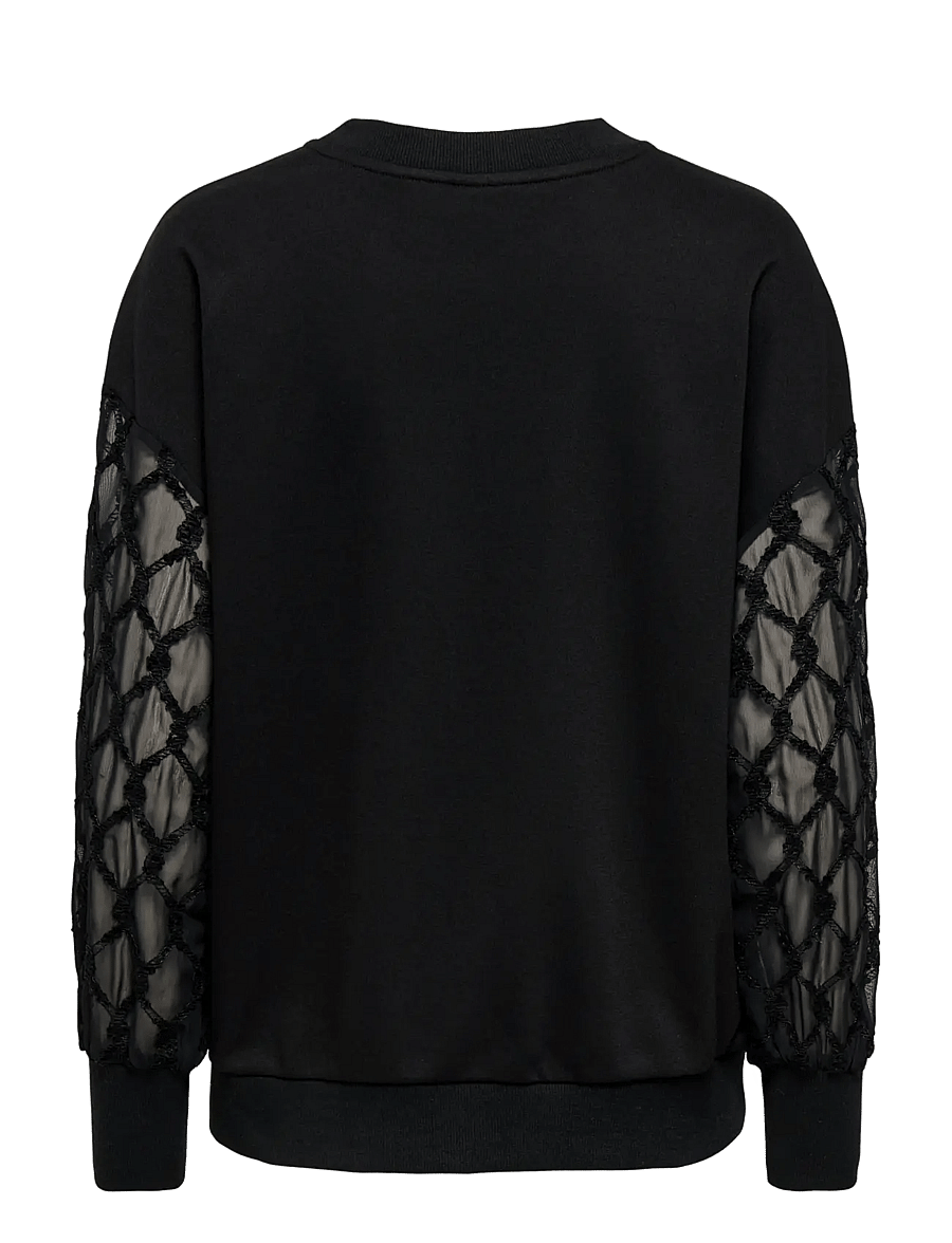 Only Maternity - OLMNOMI L/S O-NECK MIX SWT JRS - tops - black - 2