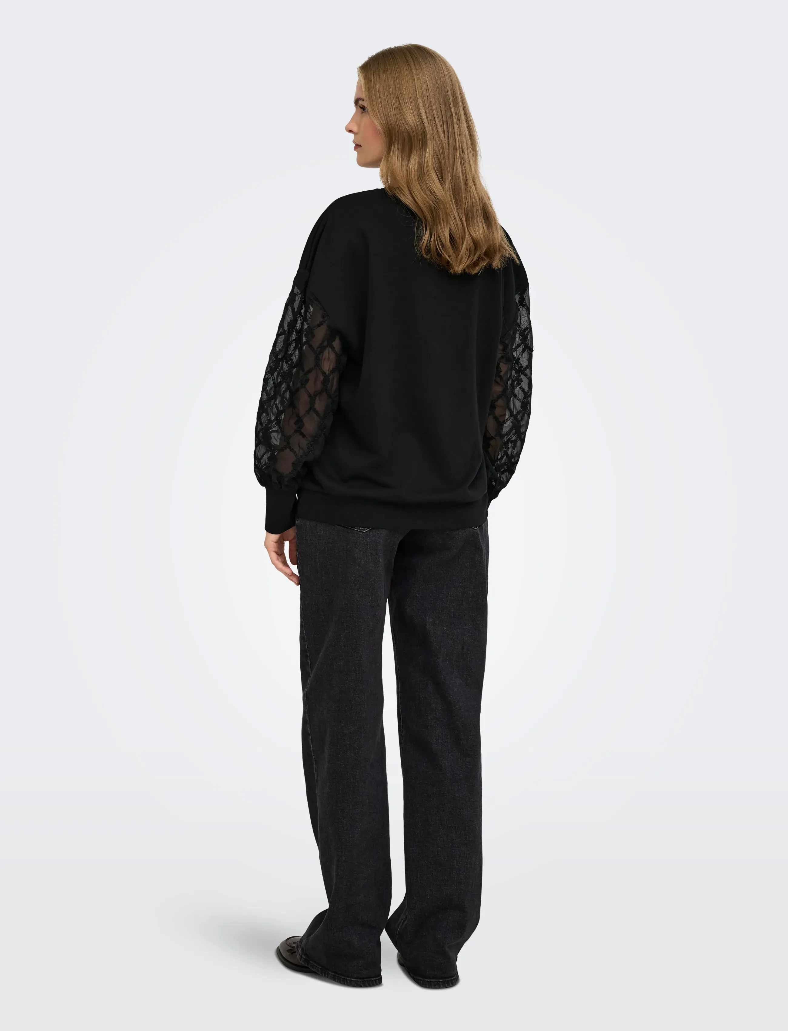 Only Maternity - OLMNOMI L/S O-NECK MIX SWT JRS - tops - black - 4